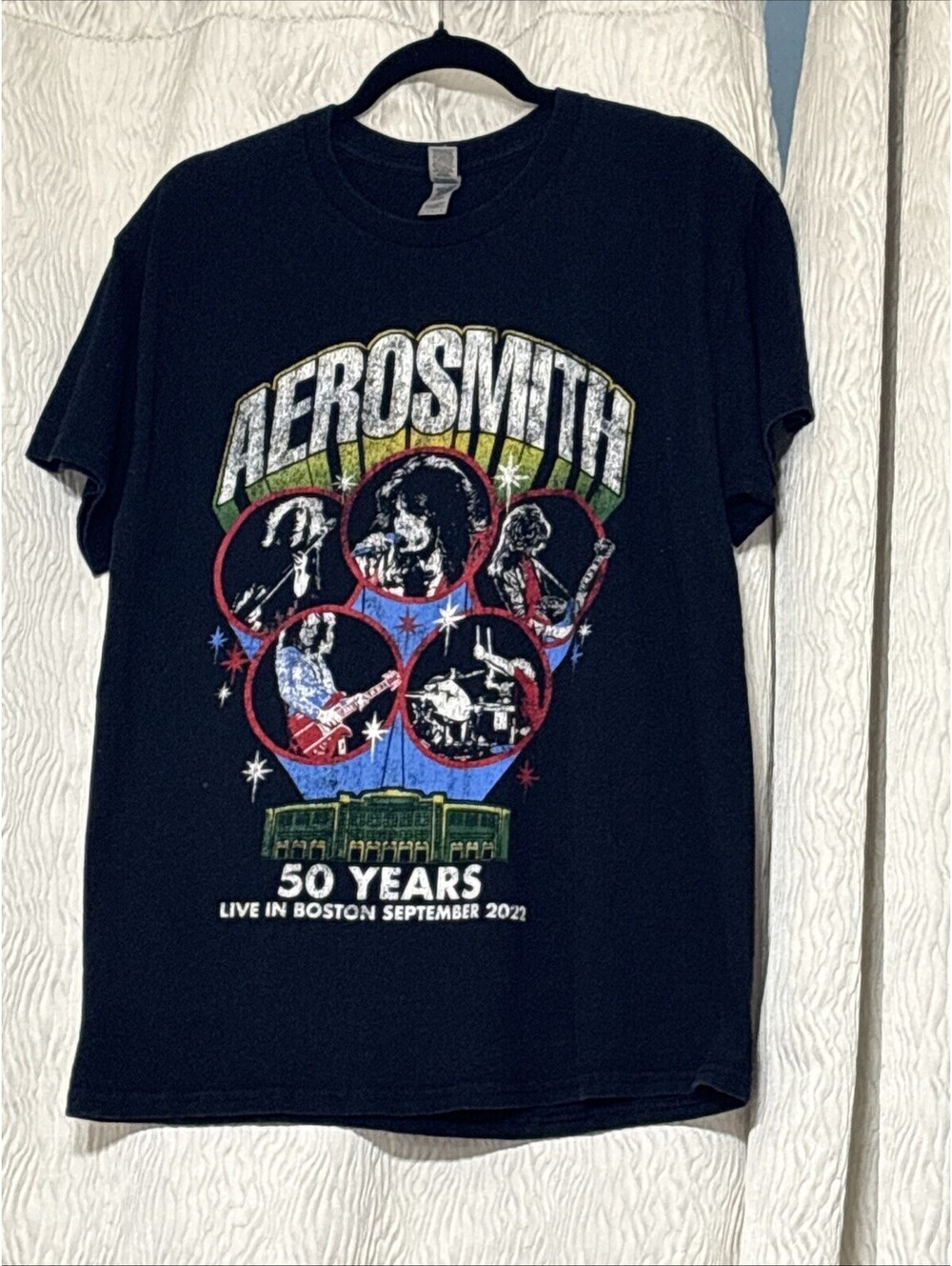 Gildan Ultra-Cotton Aerosmith T-Shirt Black-Size Large